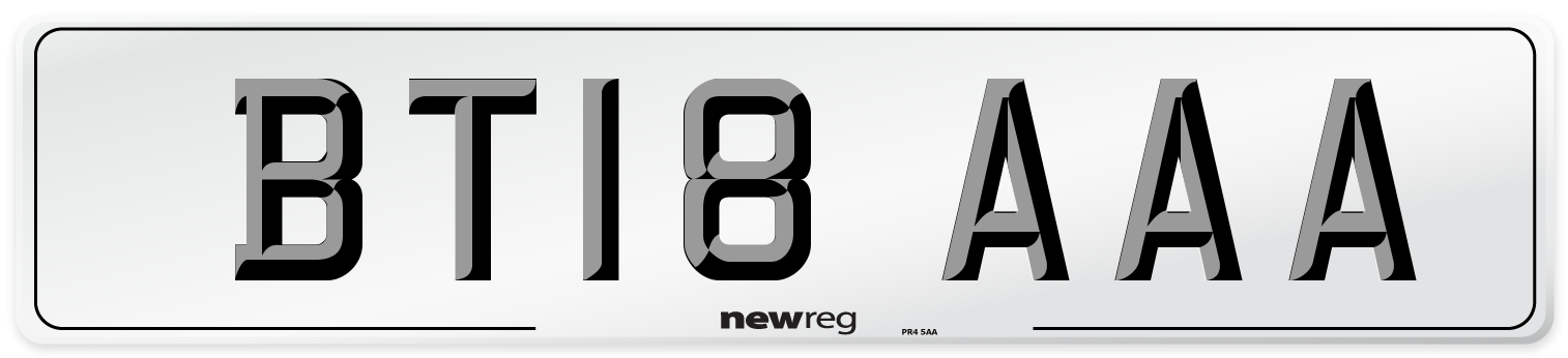 BT18 AAA Number Plate from New Reg